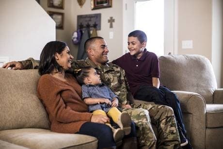 Military family at home