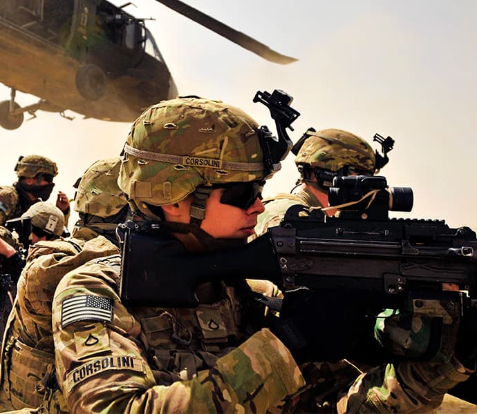 Soldiers in combat gear